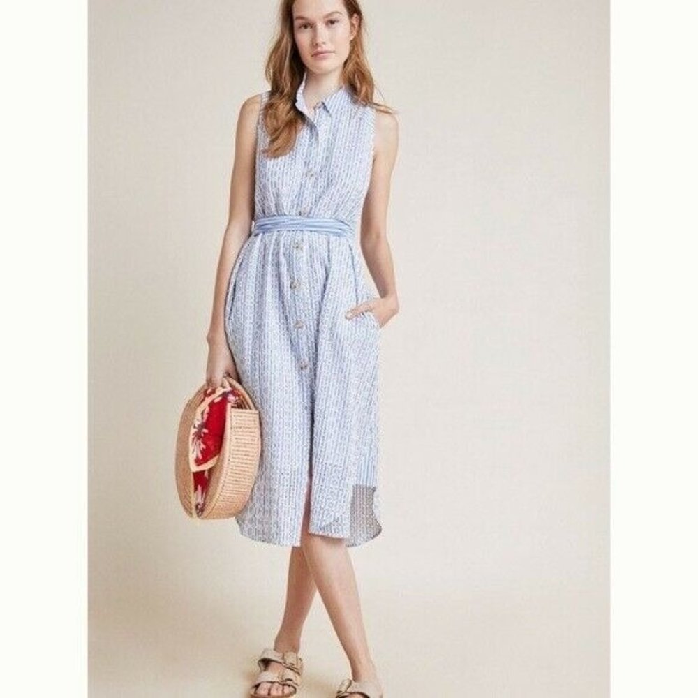 Anthropologie Kismet Shirt Dress Button Front Tie